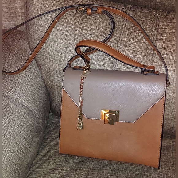 Dune London Handbags - Dune London Tan and Gray Crossbody Bag
